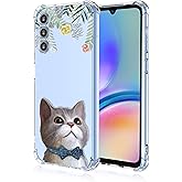 RRXSYXL for Samsung A05S Case,Samsung M14 4G Phone Case with Gray Meow Flower Series Anti-Drop Soft Shell Case for Samsung Galaxy M14 4G,Samsung Galaxy A05S,Cute Cat