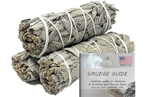 SOUL STICKS 4 Inch 3 Pack Organic White Sage Smudge Smudging Sticks | Bulk Quantities for Home Cleansing, Good Energy Meditation & Smudging Rituals | Sustainably Sourced California White Sage Bundle