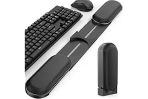AboveTEK Keyboard Wrist Rest – Adjustable Angle & 25-Inch Length, Foldable Ergonomic Memory Foam Support for Computer, Laptop & Gaming – Non-Slip, Relieves Forearm & Elbow Pain for Typing & Mouse Use
