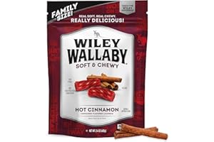 Wiley Wallaby Licorice 24 Ounce Classic Gourmet Soft & Chewy Australian Cinnamon Licorice Candy Twists, 1 Pack