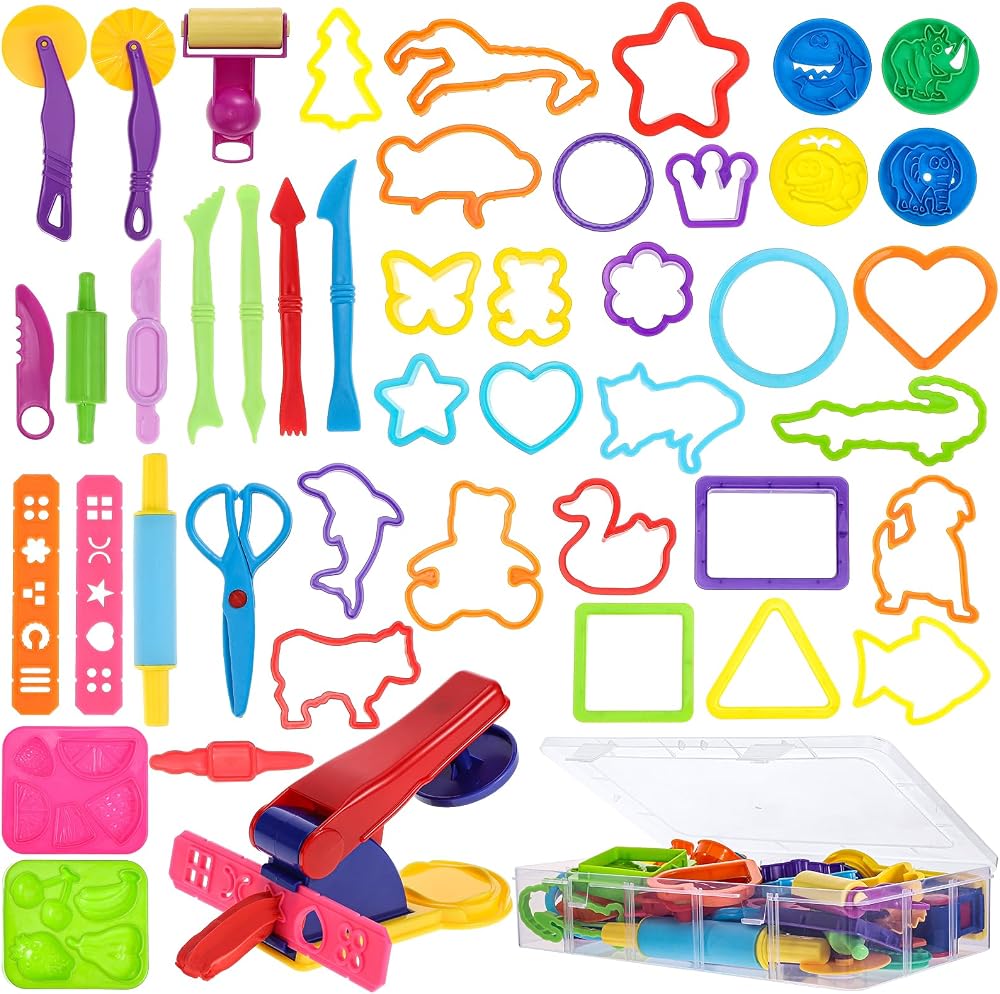 nuoshen 46 Pcs Clay Dough Tool Kit Plastic Modelling Tools Set