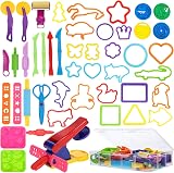 nuoshen 46 Pcs Clay Dough Tool Kit Plastic Modelling Tools Set