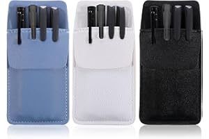 QfwdfcTrenz 3pcs Pocket Protector PU Leather Pen Holder Pocket Organizer Pockets Pouch for Shirts Lab Coats Pants Pen Protect Holder Pens Sleeve for School Office Hospital Supplies