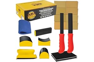 Dura-Gold Luthier Acoustic Guitar Master Woodworker Hand Sanding Block Set with 40 Sheet Hook & Loop Sandpaper Kit - Music Radius Repair Tools, Convex & Concave Profile Shapes, File Sticks - Sand Wood