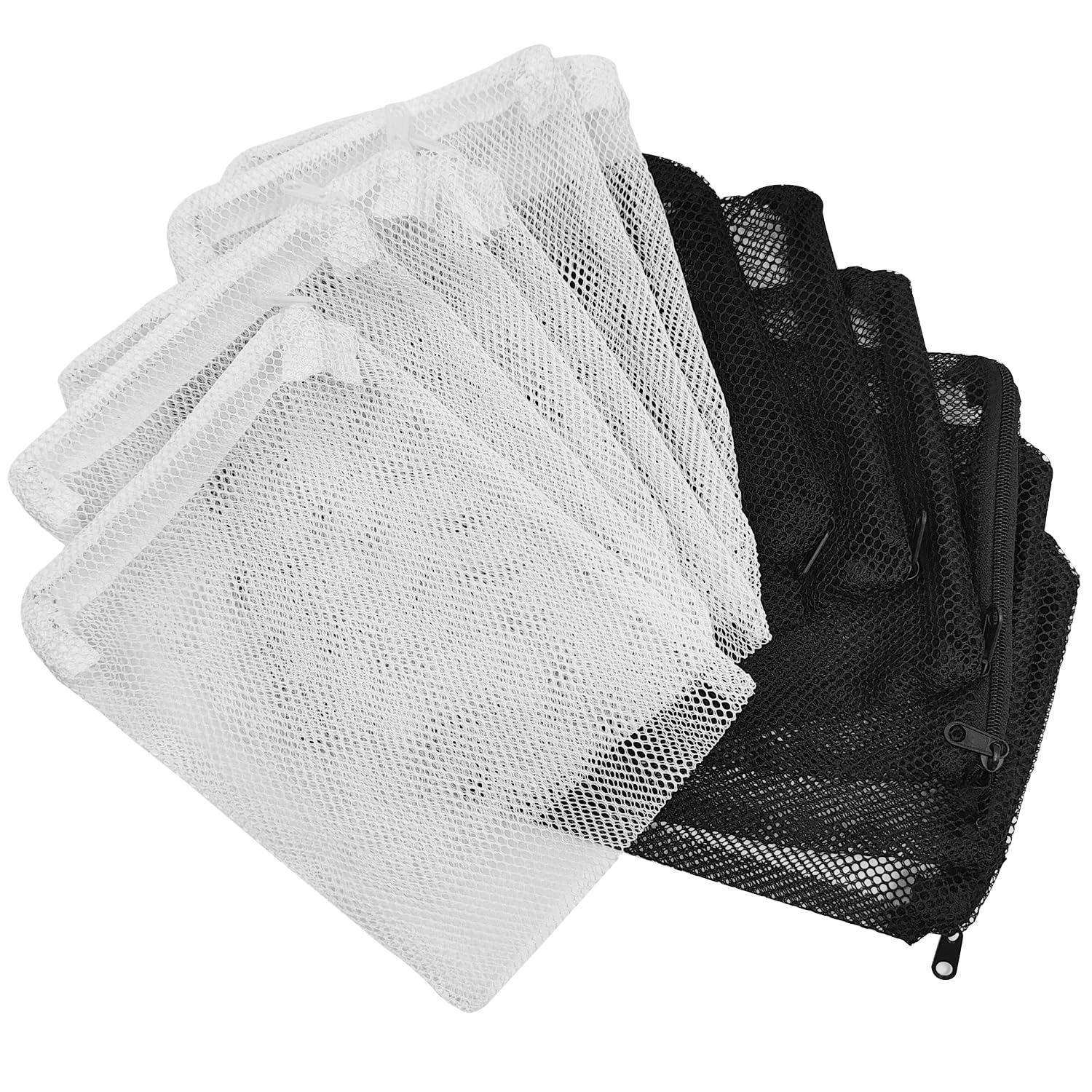 Photo 1 of AYWFEY 12 Pcs Aquarium Filter Media Bags, 5.9 x 7.87 Inch Tank Filter Bags Mesh Reusable Bags with Zipper, for Activated Carbon Resins Filter, Biospheres, Ceramic Rings, Black&White (Nylon)