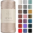 Sensy Premium 2mm 251 Yards Polyester Rope 100% Polypropylene Cord Macrame Cord 2mm Crochet Bag Cord Macrame Rope Crochet Thread Gift for Knitter (Latte)