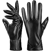 Aegend Winter Gloves Women Leather Gloves, Full Hand Touchscreen Winter Gloves for Phone&Tablet,Anti-Slip for Driving&Outdoor