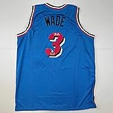 Facsimile Autographed Dwyane Wade Miami Blue Vice City Reprint Laser Auto Basketball Jersey Size Men's XL