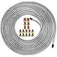 MuHize 25 ft of 3/16'' Double Walled Brake Line Tubing Kit - Zinc-Coated 3/16 Steel Tube Roll for Fuel, Transmission (Includes 16 Fittings) for Hydraulic Fuel Transmission System