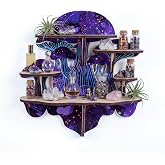 Witchy Bedroom Decor Mushroom Crystal Display Shelf, Gothic Wall Shelf | Wall shelf for crystals, rocks and essential oils, w