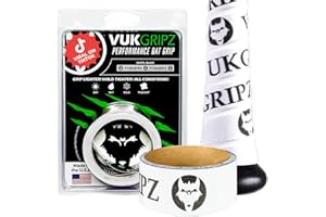 VukGripz USA Made Baseball Bat Grip Tape - Non Sticky, Friction Based, Moisture Wicking, Vibration Reducing Softball Batting Grips - Official Bat Tape Grip Supplier of USA Baseball