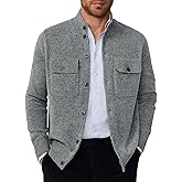 Runcati Mens Stand Collar Cardigan Sweater Button Down Long Sleeve Cardigan Jacket Casual Winter Knitted Sweaters