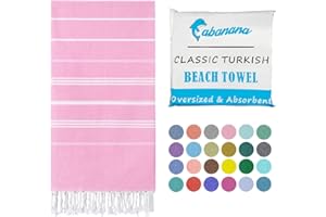 cabanana Turkish Beach Towel Oversized - 40"x70" Quick Dry Sand Free Thin Beach Towels for Adults,Extra Large Cotton Lightweigh Travel Towel for Beach Accessories (Light Pink)