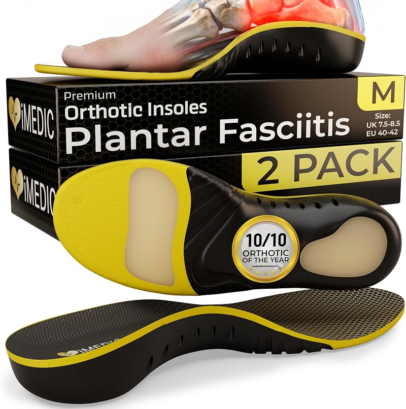 iMedic Orthotic Insoles Size M UK 7.5-8.5 2 Pack Arch Support