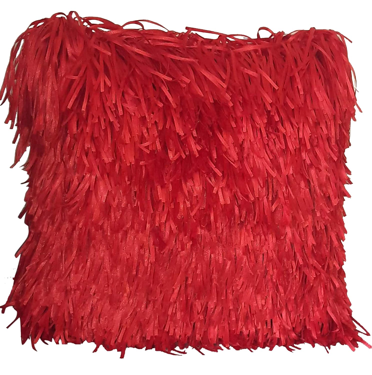Buy Satin Fringe Decorative Shag Pillow Cover Online at Low Prices in