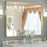 TETOTE 48 x 36 Inch Gold Bathroom Mirror, Champagne