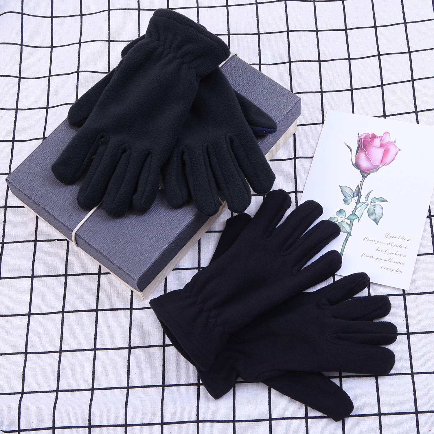 Cooraby 4 Pairs Kids Fleece Gloves Winter Polar Fleece Warm Gloves for Winter Cold Weather: Clothing