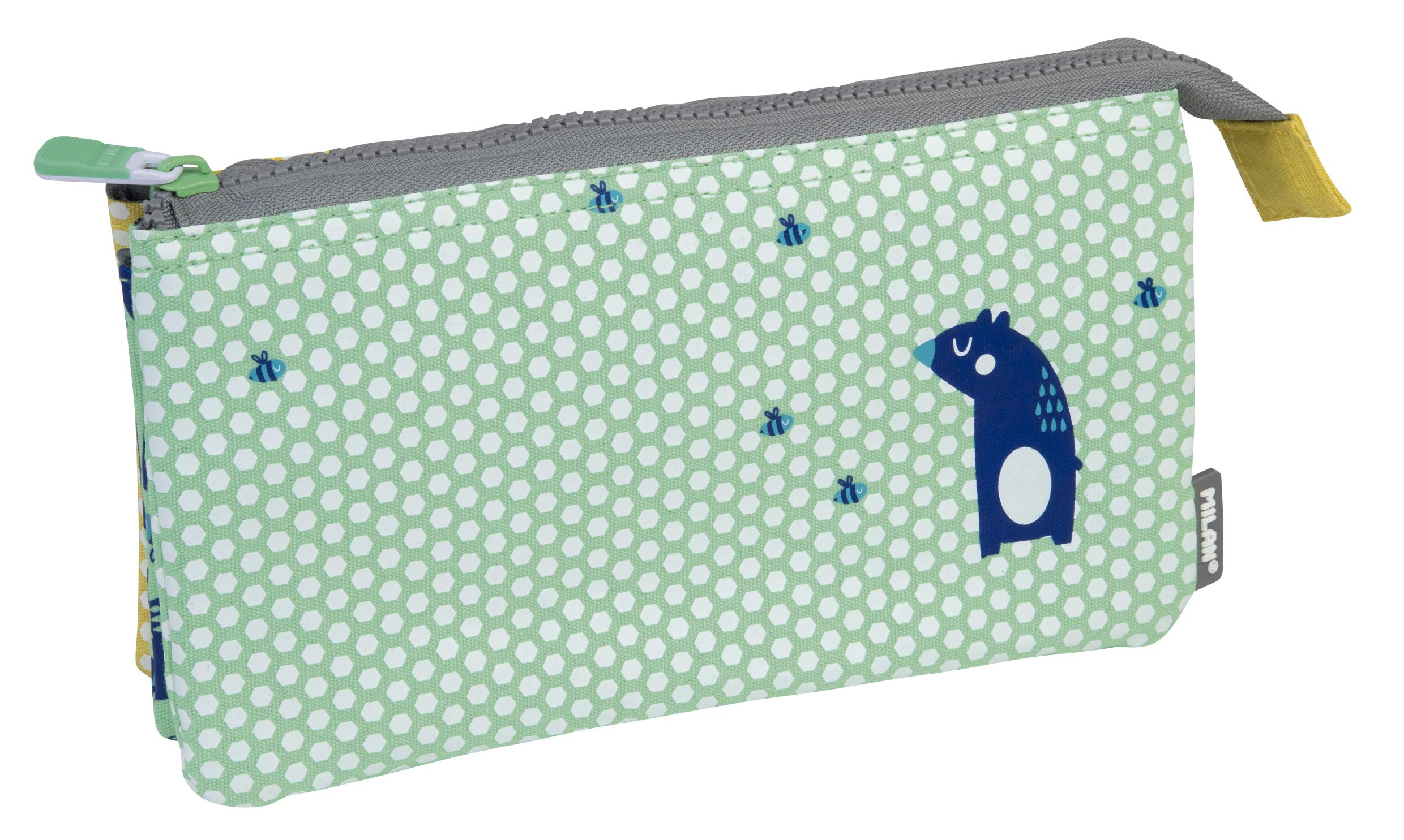 MILAN Portatodo 5 Compartimentos Net&lit Verde Pencil Cases, 22 cm, Green (Verde)