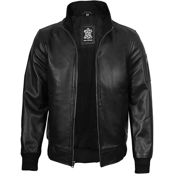 Men's Vintage Faded Brown Leather Harrington Jacket XS at