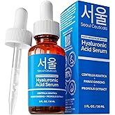 SeoulCeuticals Korean Hyaluronic Acid Serum For Face - High Molecular Weight & Low Molecular Weight Hyaluronic Acid - Centella Serum + Propolis. 1oz