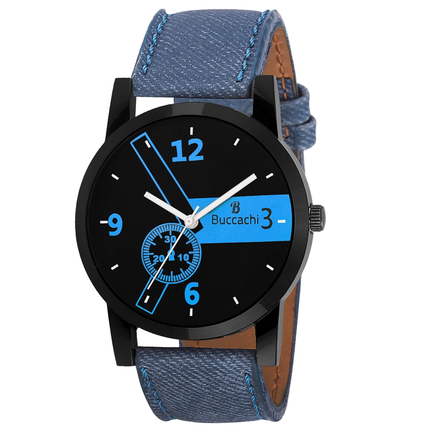 buccachi analogue black dial mens watch b-g5013-bk-bl