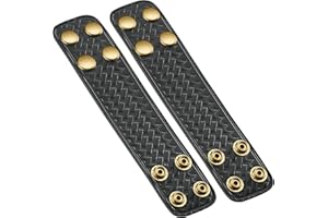 PERFECT FIT SHIELD WALLETS Duty Belt Keeper Double Width 1.75 inch with Double Snap Closure Genuine Leather for Belts 2 1/4 inch Wide, 2 Pack