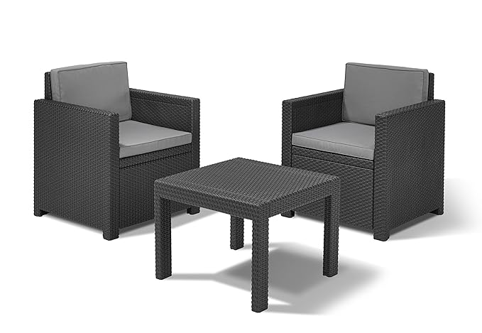 Allibert Balkon-Set Victoria, graphit/cool grey