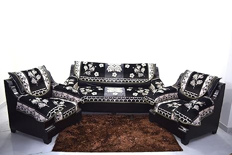 Buy A P Handloom Black Sofa Cover With Arm Set Of 12pc 3 1 1 Use