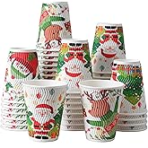 SIUQ 12 oz Christmas Coffee Cups - 50 Pack Disposable Insulated Paper Cups, Christmas Hot To Go Coffee Cups, Leak Proof Holiday Party Supplies for Office Home Celebrations