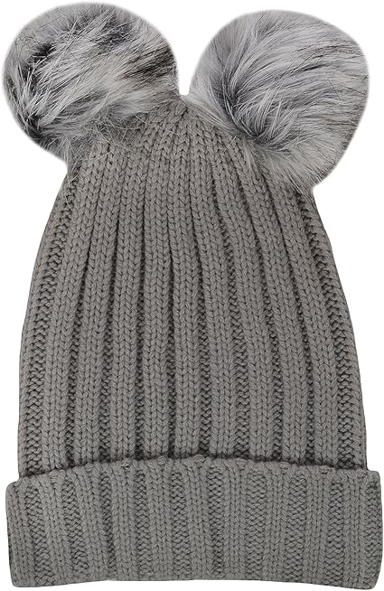 grey bobble hat womens
