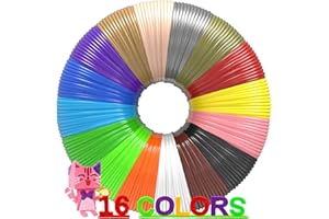 DIKALE 3D Pen Filament 160 Feet, 16 Colors, Each Color 10 Feet, 250 Stencils eBooks - 3D Printer Pen Refill PLA 1.75mm, Compatible with MYNT3D, SCRIB3D, PIKA3D Super and Pro Pen