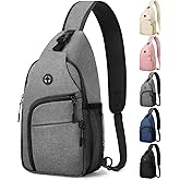 Pritent Crossbody Bags for Women Man, Waterproof Sling Bag Backpack Trendy Casual Cross Body Bags with Convertible Shoulder Strap Chest Bag for Camping Hiking Travel Essentials (light Grey, Large)