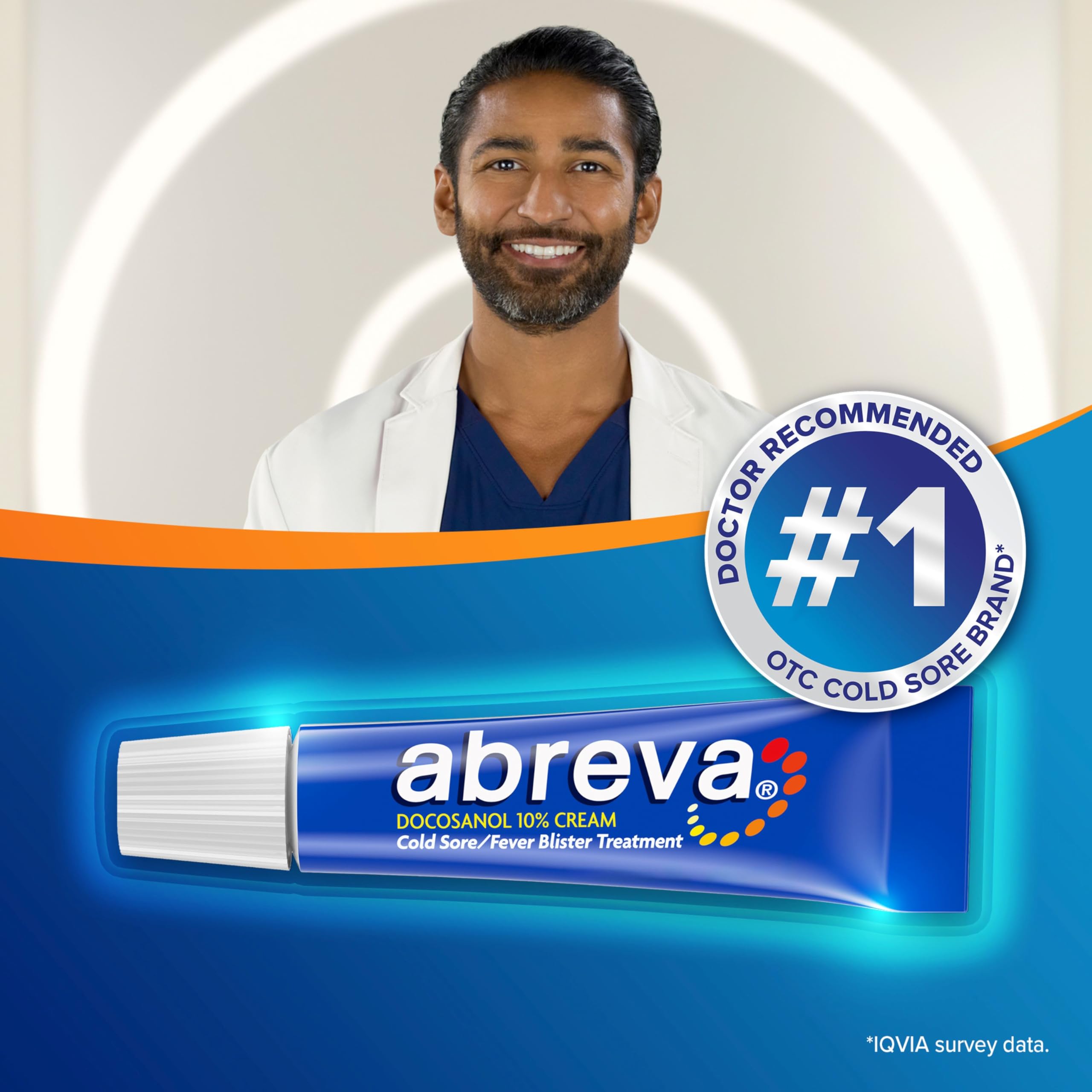 Abreva 10 Percent Docosanol Cold Sore Treatment, Treats Your Fever Blister in 2.5 Days - 0.07 oz Tube x 2