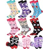 Eurzom 6 Pairs Funny Casino Crew Socks for Men Women Novelty Poker Dice Pattern Sock Valentine Birthday Gift for Casino Lover