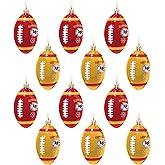 FOCO NFL Unisex-Adult NFL Team Logo 12-Pack Football Hanging Tree Holiday Ornament Set