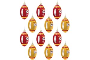 FOCO NFL Unisex-Adult NFL Team Logo 12-Pack Football Hanging Tree Holiday Ornament Set