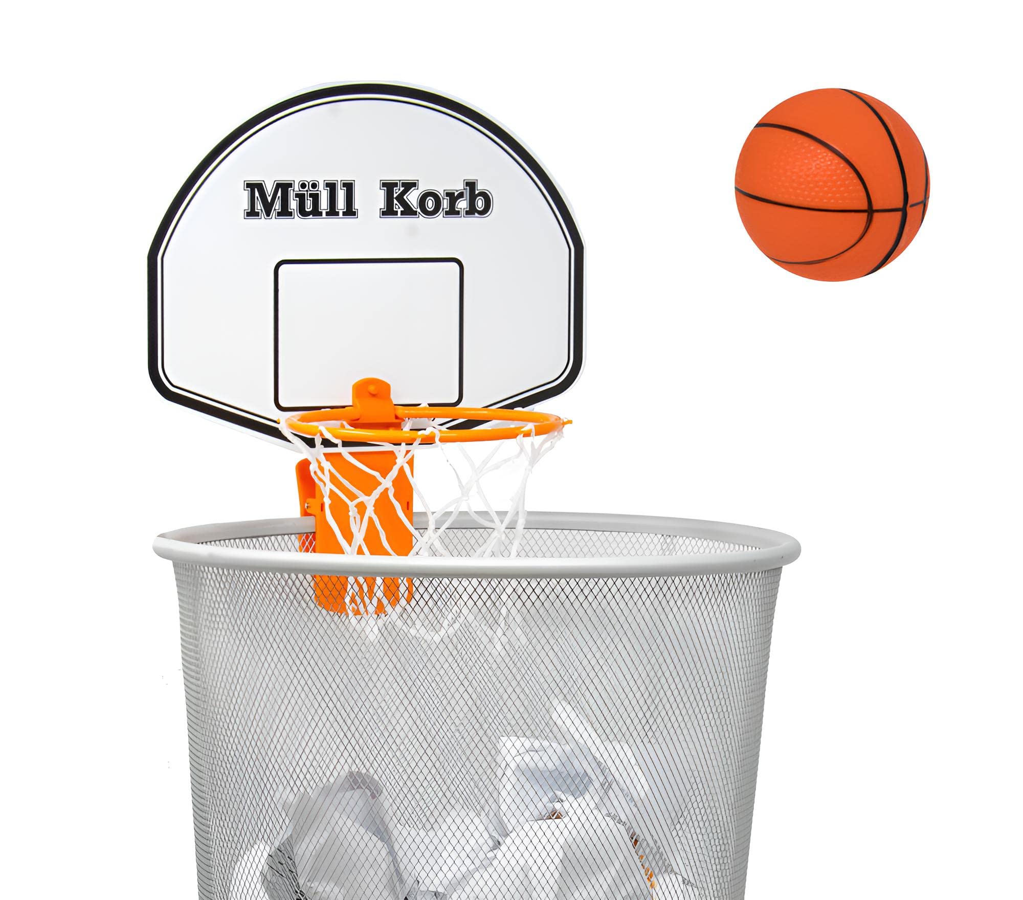 KrockaZone. Mini Basketball Hoop for Trash Can Waste Paper Basket with Small Ball - Fun for Room, Door, Office, Home, Kids, Sports, Toys