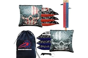 BackYardGamesUSA Pro Cornhole Bags Set of 8 Regulation - Professional Cornhole Bags for Tournament Play, Slick n Stick Bean Bags for Cornhole, Corn Hole Bags Regulation Set of 8- Made in USA