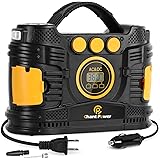 Air Compressor Tire Inflator, Portable 12V DC/120V AC Tire Pump Maximum120 PSI with Digital Pressure Gauge for Car Tires, Mot