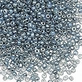Bulk 4mm Dark Grey Seed Beads for Jewelry Making 200 Grams About 3380pcs,6/0 Glass Craft for Making Earrings, Bracelets, DIY Handmade Seed Beads (Dark Grey)