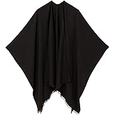 Women's Shawl Wrap Poncho Ruana Cape Cardigan Sweater Open Front for Travel Flight Cruises