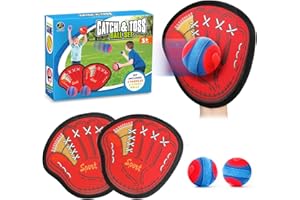 DISHIO Toss and Catch Ball Game Outdoor, 2PCS Outdoor Games Yard Games Beach Toys Pool Toddler Baseball Glove & Catch Ball Toys Birthday Gift for Ages 3 4 5 6 7 8-12 Year Old Boys Girl