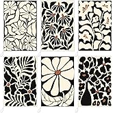 Breling Boho Kitchen Towels Set of 6 Boho Floral Dish Towels Cute Tea Towel Decorative Hand Towel Vintage Rustic Cloths for Kitchen Drying Housewarming Gifts Home, 14 x 21 inch (Black)