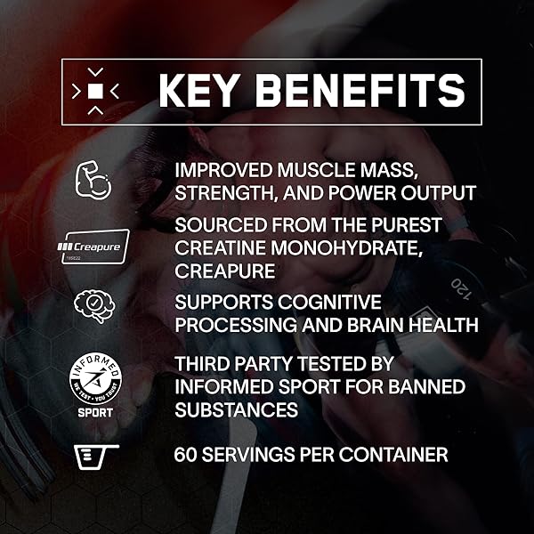 BARE PERFORMANCE NUTRITION, BPN PURE CREATINE MONOHYDRATE POWDER BY CREAPURE, 5G OF CREATINE PER SERVING, SUPPORTS MUSCLE GROWTH, UNFLAVORED CREATINE POWDER, 30 SERVINGS