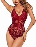 Avidlove Lace Bodysuit Teddy Lingerie Deep V One