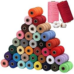 36 Rolls Macrame Cord 3 mm x 1188 Yards Natural
