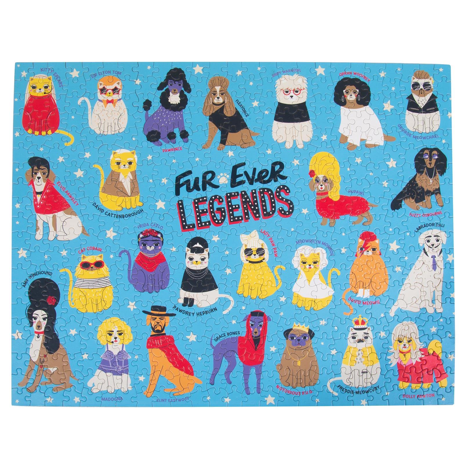 Fizz Creations Fur-ever Legends Puzzle. Celebrity Cats & Dogs Themed 500-Piece Jigsaw. Funny Puzzle. Great Family Fun for Animal Lovers, Ages 8 and Up