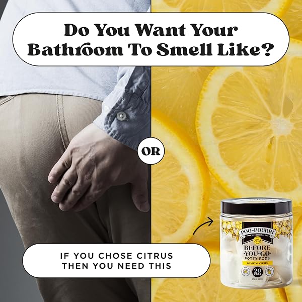 POO~POURRI ORIGINAL CITRUS BEFORE-YOU-GO 2-IN-1 TOILET POTTY PODS 20CT – BATHROOM ODOR REMOVER & TOILET CLEANER – PLANT BASED INGREDIENTS & ESSENTIAL OILS – WITH LEMON, BERGAMOT, & LEMONGRASS SCENT