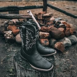 Lumeheel Cowboy Boots for Men - Western Square Toe