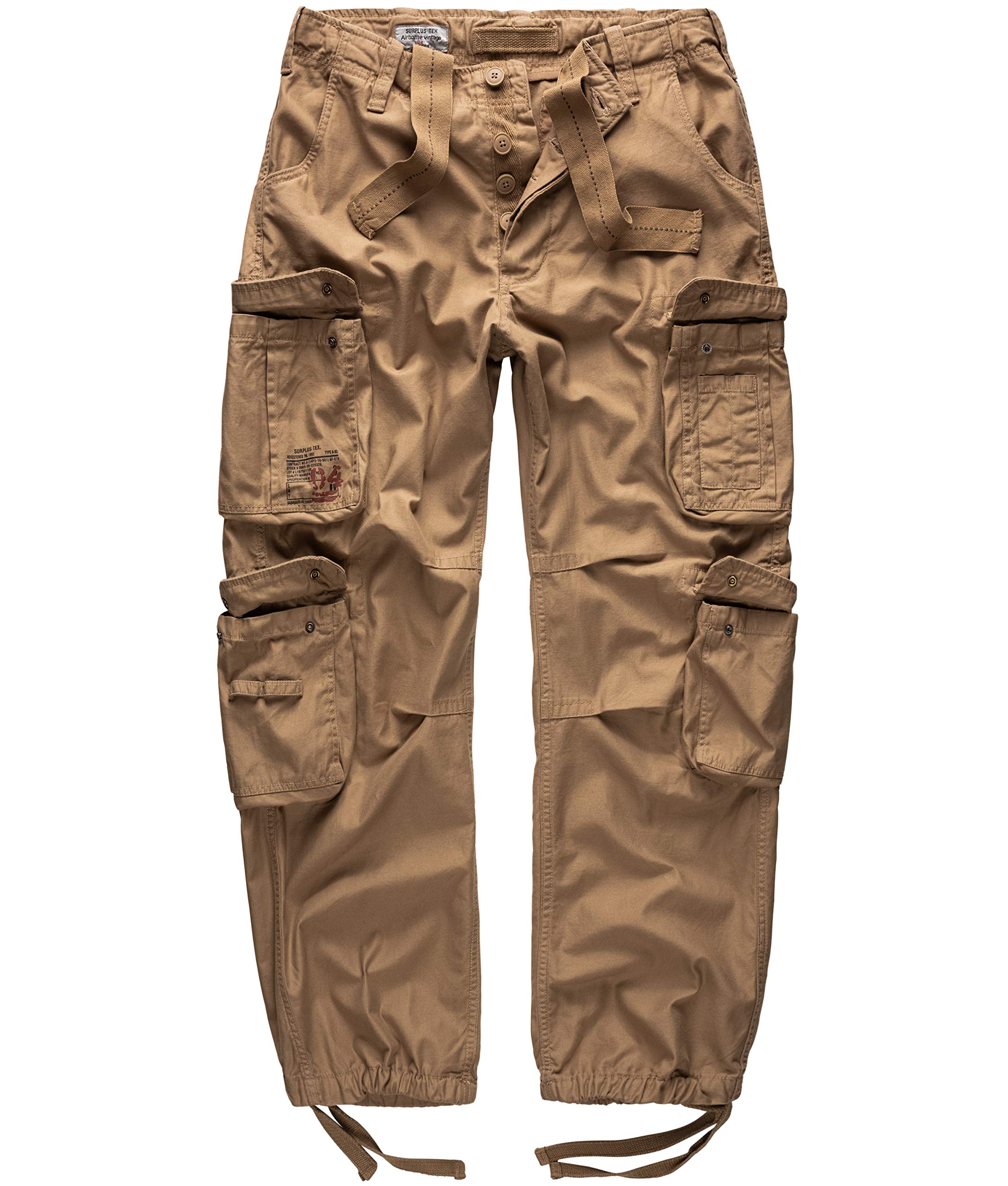 Surplus Cargo Trousers Mens Airborne Vintage, Beige, XXL